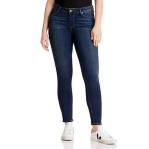 Paige Verdugo Mid Rise Crop Skinny Jeans Size 25 Dark Wash Blue Classic Minimal